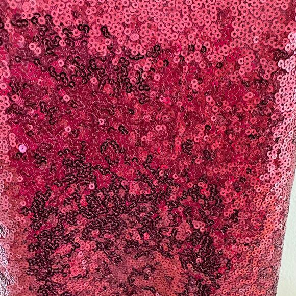 FREE PEOPLE Liquid Shine Sequin Sleeveless Swing Mini Dress Ruby Red Small NEW - Picture 7 of 13